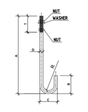 Bulong neo bẻ J/ Anchor bolts Type "J"